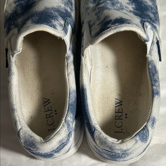 J.Crew Canvas Blue Tie Dyed Fabric Slip On Sneakers - Picture 5 of 7
